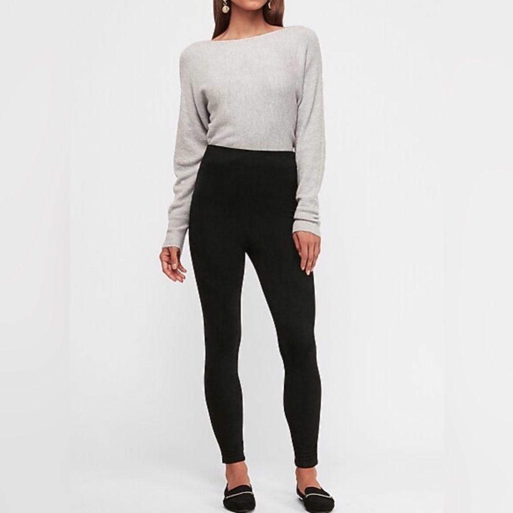 Express High Rise Black Faux Suede Leggings Women’s Size S